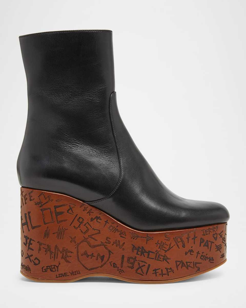 Maxime Leather Platform Ankle Boots
